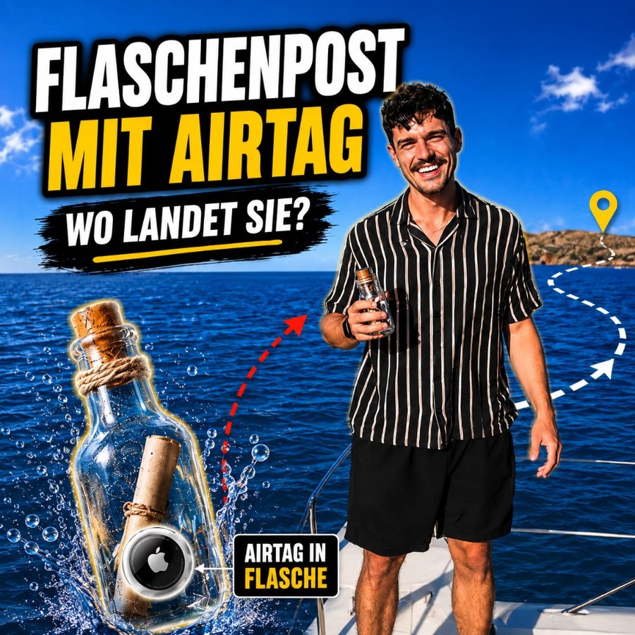 Flaschenpost mit AirTag
